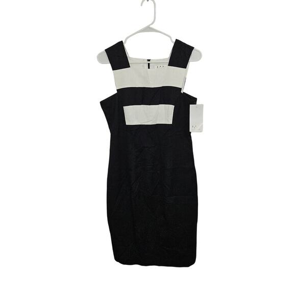 David Meister Dresses & Skirts - NWT David Meister Linen Blend Black/White Strip Sleeveless Midi Dress Sz 6 Small